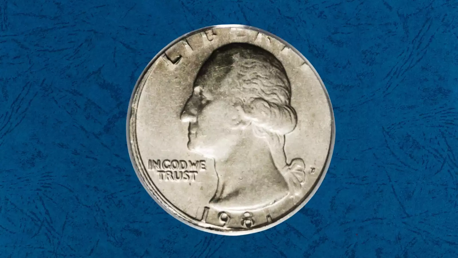 1981 Washington quarter wrong planchet error showing incomplete design on an undersized penny blank